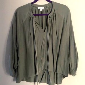 Flowy Summery Green Blouse with front ties